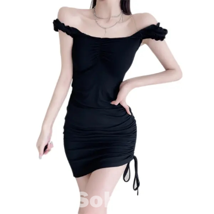 Ladies  Slim Dress, Summer Women Temperament Solid